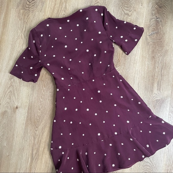 MADEWELL | 100% silk star print flutter mini dress style H3616 size 2 - Picture 7 of 8